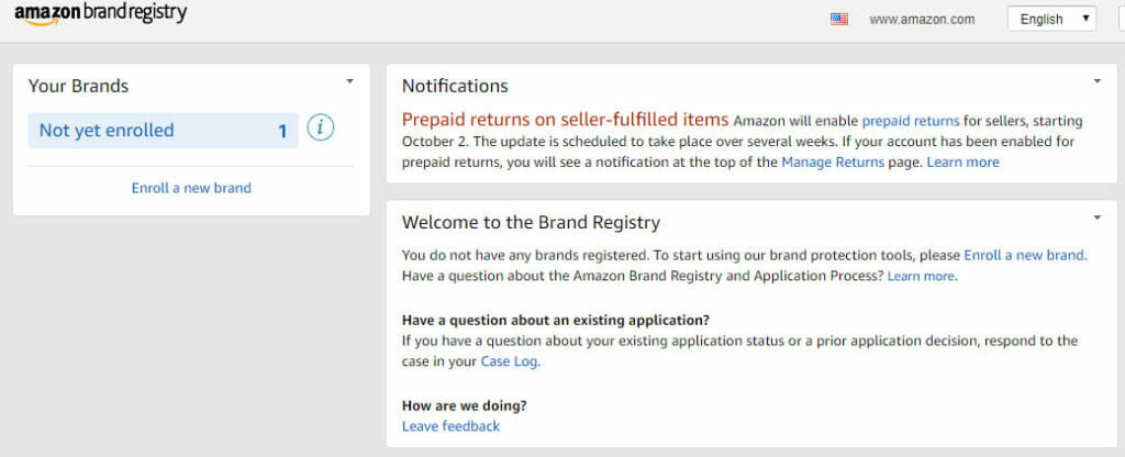 amazon brand registry enrollment request